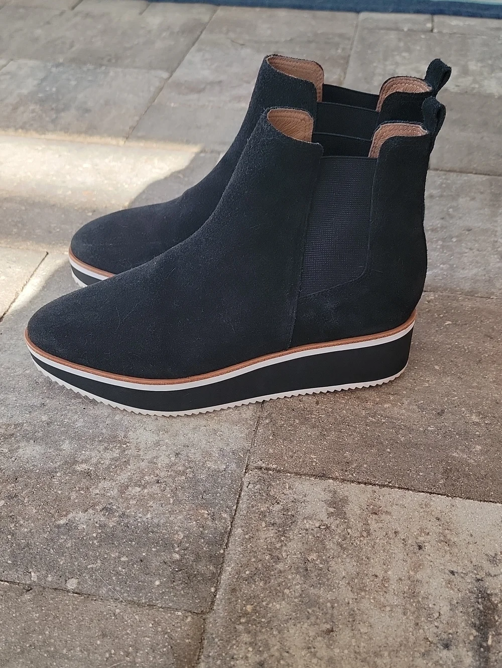Antonio Melani Brixton Black Suede Platform Sneaker Bootie Sz 8.5